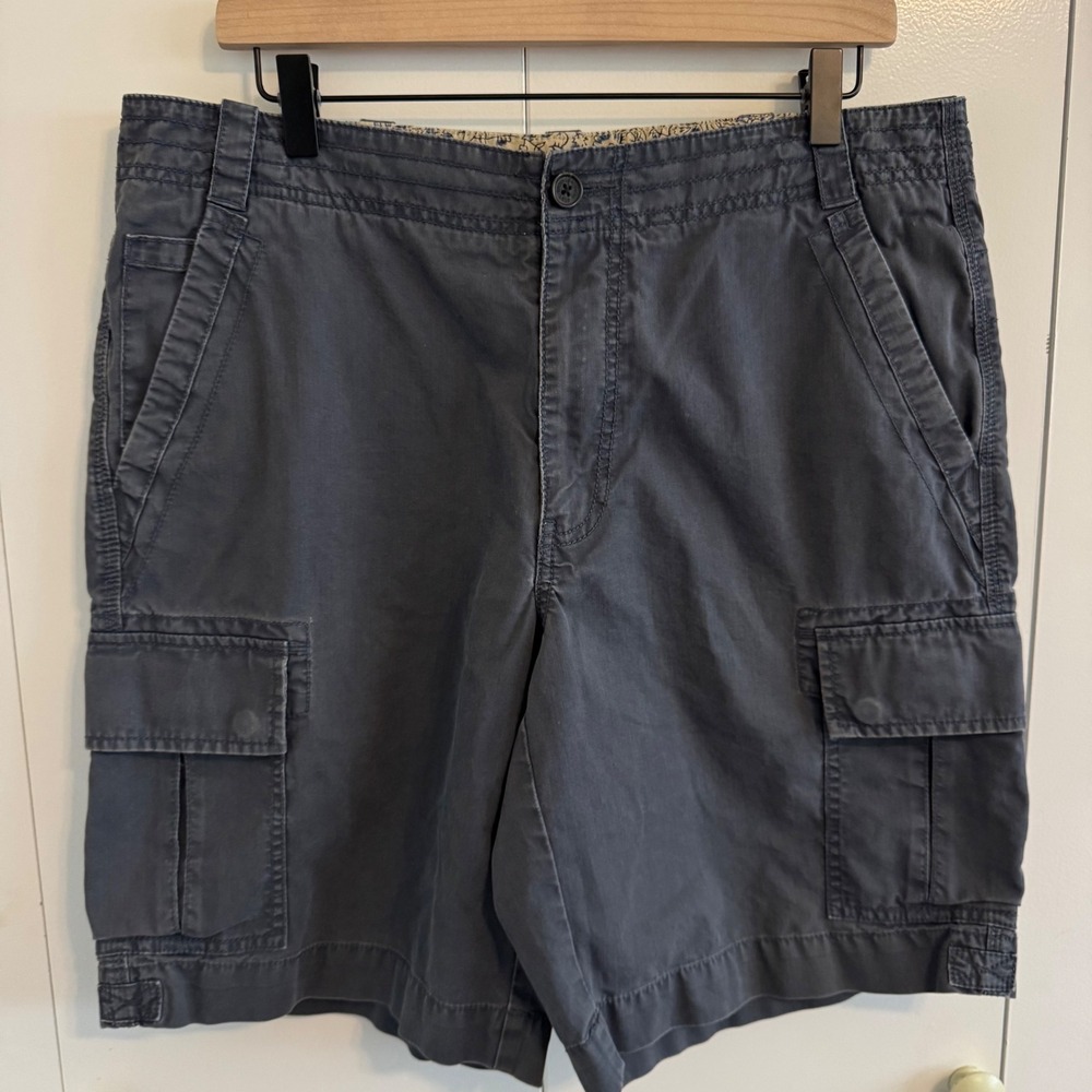 Brooks Brothers Mens Cargo Shorts Navy Blue 100% Cotton W36 Casual Preppy